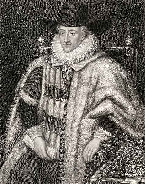Thomas Egerton Viscount Brackley, Baron Ellesmere, C. 1540 - 1617. English Lawyer And Diplomat. From The Book 'Lodges British Portraits'Published London 1823