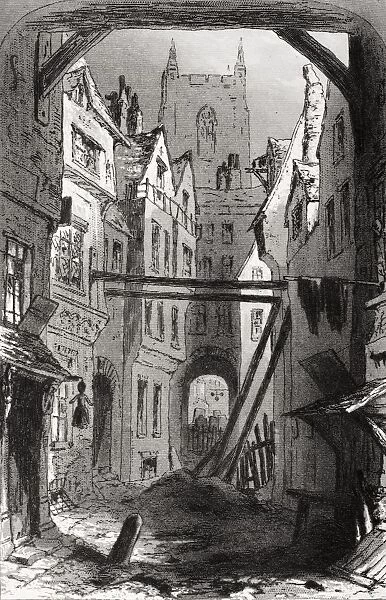 Tom All Alone s. Illustration By Phiz (Hablot Knight Browne) 1815-1882. From The Book Bleak House By Charles Dickens. Published London 1853