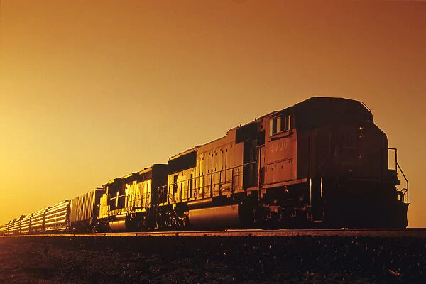 Train At Sunrise, Near Winnipeg, Manitoba