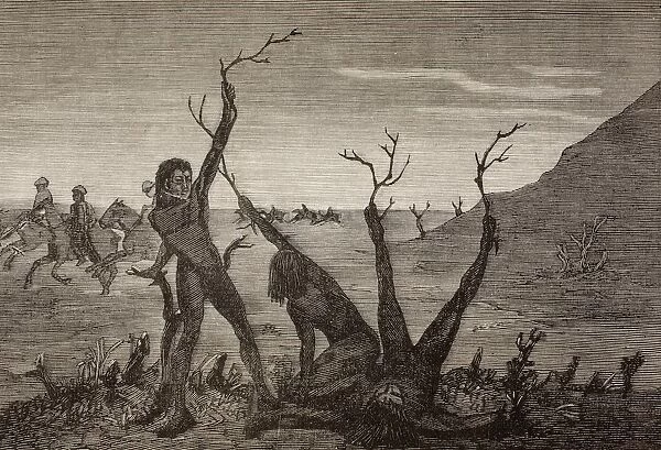 The Tree Men Of India In The 19Th Century. They Disguised Themselves As Trees To Escape Detection. From La Ilustracion EspaAnola Y Americana Of 1881