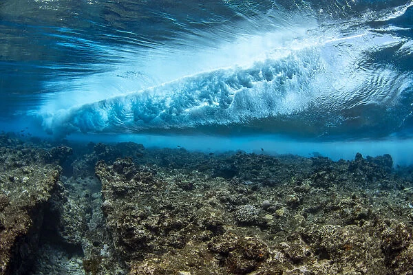 Underwater view of a wave breaking, Yap, Micronesia