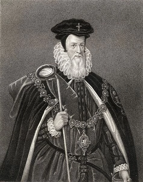William Cecil 1St Baron Of Burghley, 1520-1598. English Statesman. From The Book 'Lodges British Portraits'Published London 1823
