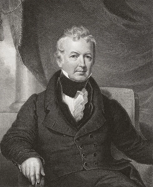 William Gaston, 1778 - 1844. American jurist. He was the United States Representative from North Carolina and wrote the states official song, The Old North State. After an engraving by Asher Brown Durand from a work by George Esten Cooke; Illustration