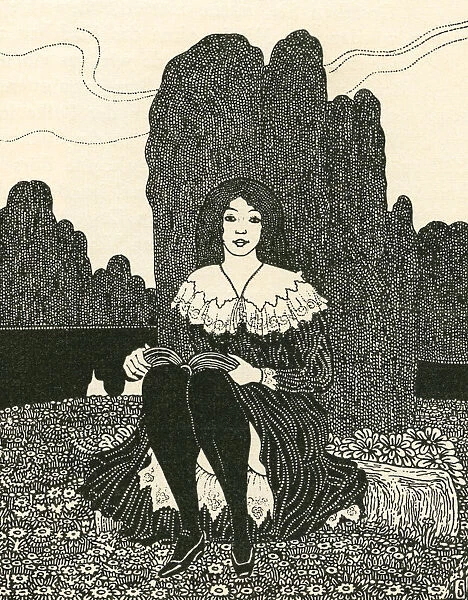A Young Girl Sat Alone Reading. From Illustrierte Sittengeschichte Vom Mittelalter Bis Zur Gegenwart By Eduard Fuchs, Published 1909