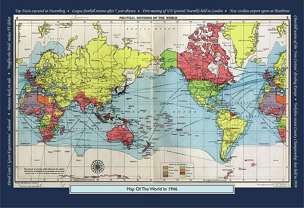 Historical World Events map 1946 UK version