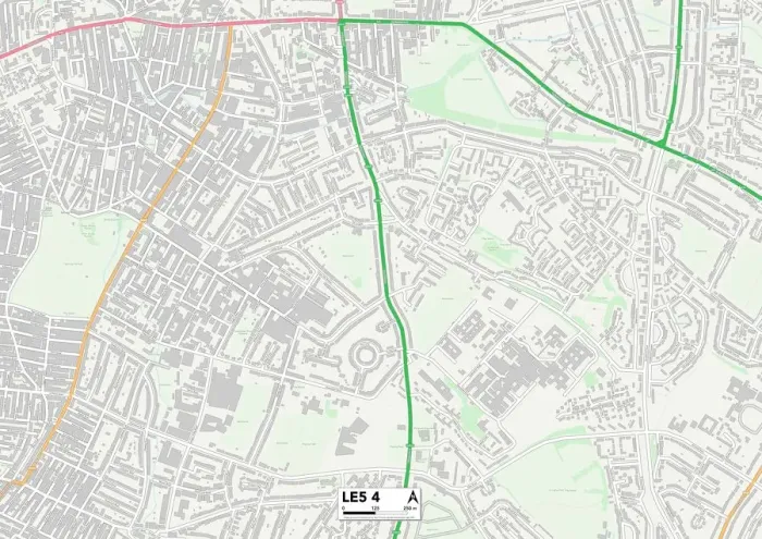 Framed Print : Leicester LE5 4 Print Map Postcode Sector Framed Print : Leicester LE5 4 Print Map Postcode Sector