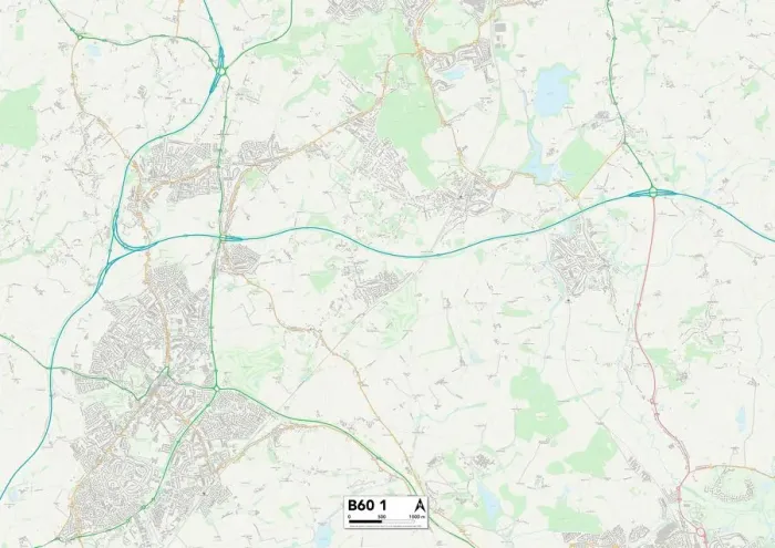Framed Print : Bromsgrove B60 1 Print Map Sector Framed Print : Bromsgrove B60 1 Print Map Sector