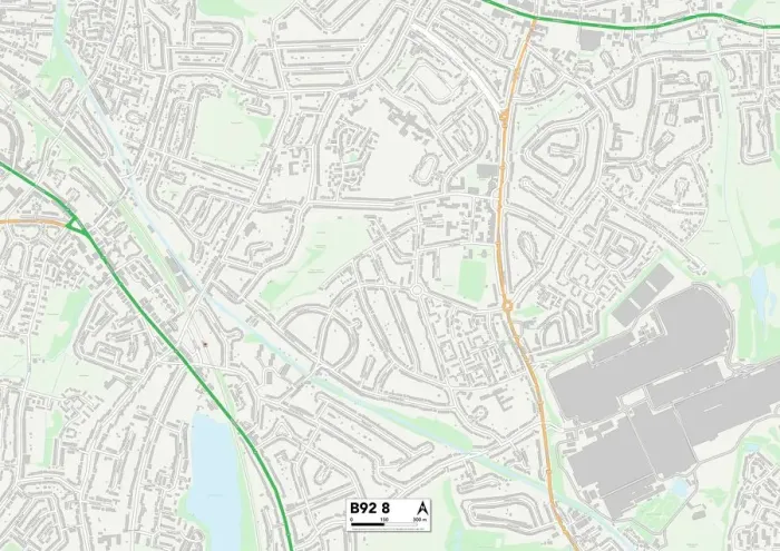 Framed Print : Solihull B92 8 Print Map Postcode Sector Framed Print : Solihull B92 8 Print Map Postcode Sector