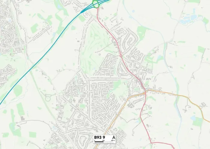 Framed Print : Solihull B93 9 Print Map Postcode Sector Framed Print : Solihull B93 9 Print Map Postcode Sector