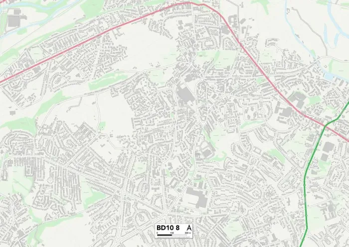 Framed Print : Bradford BD10 8 Print Map Sector Framed Print : Bradford BD10 8 Print Map Sector