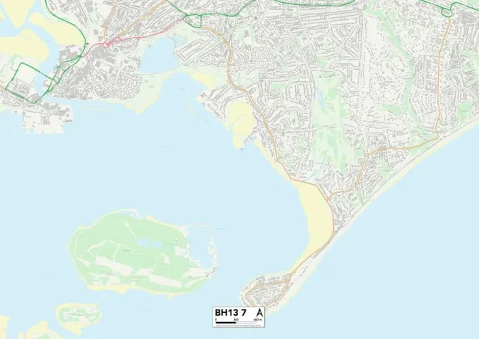 Framed Print : Poole BH13 7 Print Map Sector Framed Print : Poole BH13 7 Print Map Sector