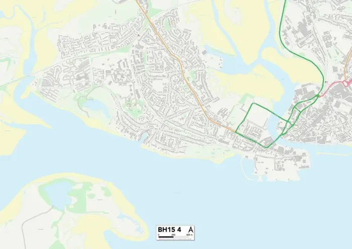 Framed Print : Poole BH15 4 Print Map Sector Framed Print : Poole BH15 4 Print Map Sector
