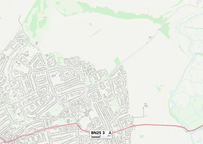 Framed Print : BN25 3 Postcode Sector Print Map of Wealden Framed Print : BN25 3 Postcode Sector Print Map of Wealden