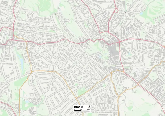 Framed Print : Bromley Area Print Map Framed Print : Bromley Area Print Map