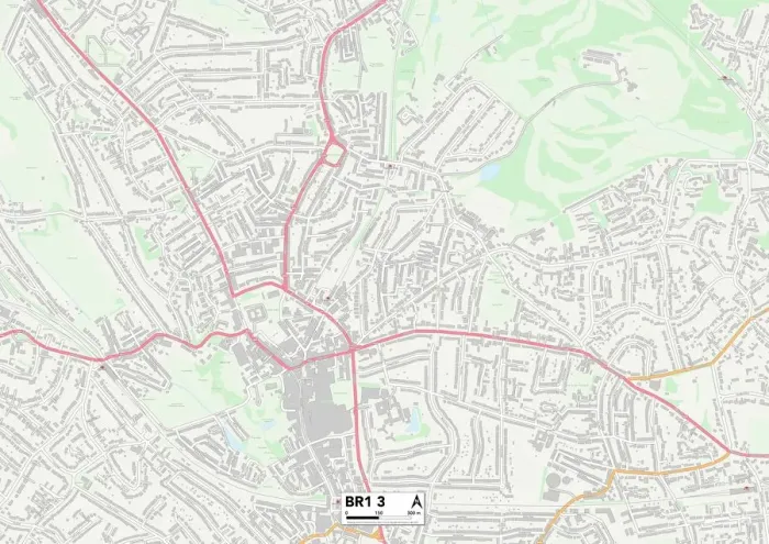 Framed Print : Bromley BR1 3 Print Map Sector Framed Print : Bromley BR1 3 Print Map Sector