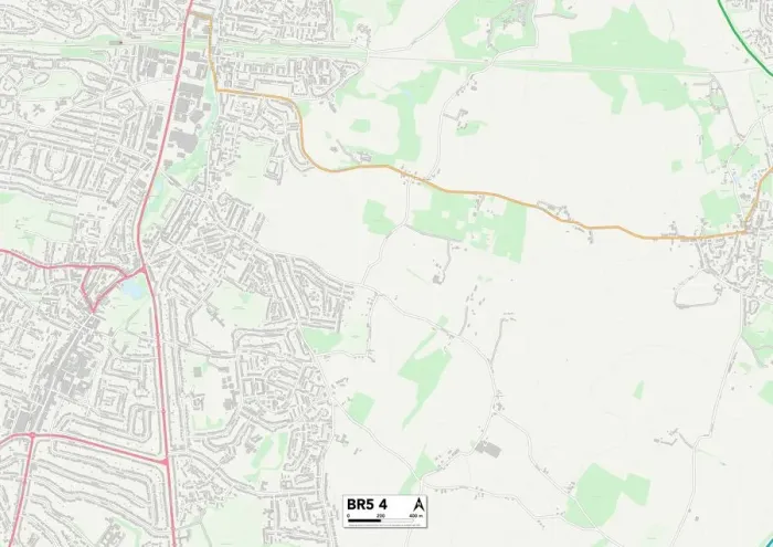 Framed Print : Bromley BR5 4 Postcode Sector Print Map