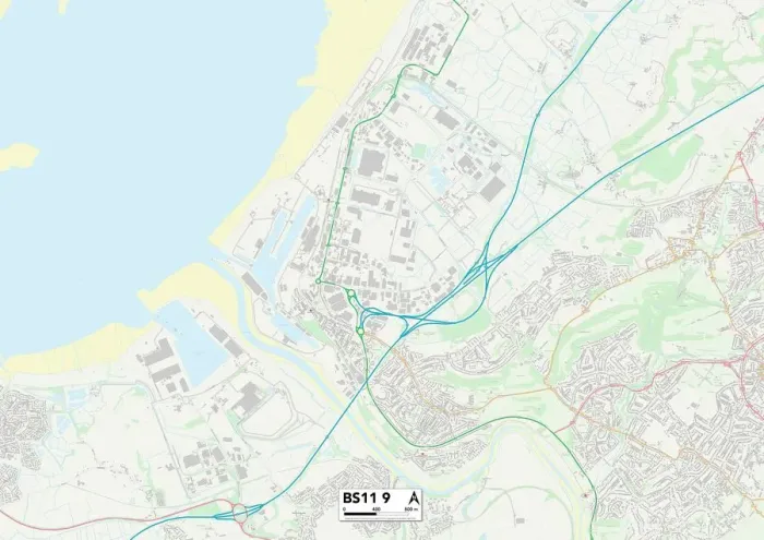 Framed Print : Bristol BS11 9 Print Map Sector Framed Print : Bristol BS11 9 Print Map Sector