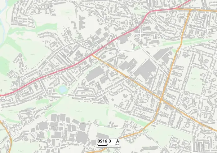 Framed Print : Bristol BS16 3 Print Map Sector