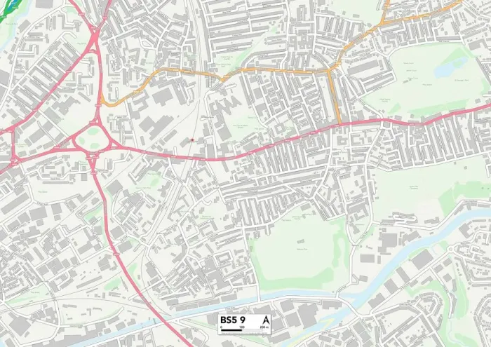 Framed Print : BS Bristol BS5 9 Print Map Framed Print : BS Bristol BS5 9 Print Map