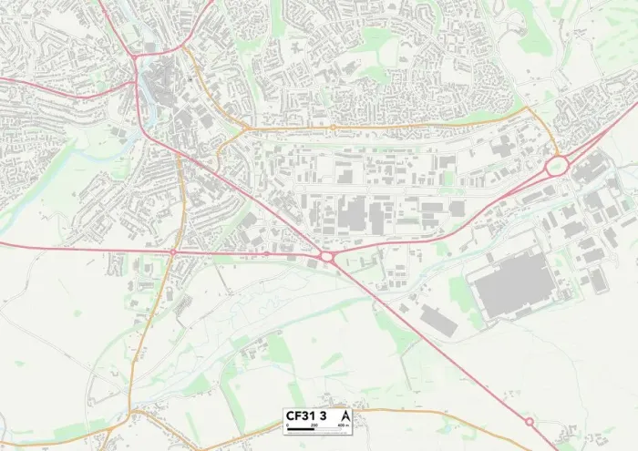 Framed Print : Bridgend CF31 3 Print Map Sector Framed Print : Bridgend CF31 3 Print Map Sector