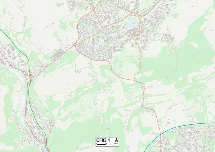 Framed Print : Caerphilly CF83 1 Print Map Sector Framed Print : Caerphilly CF83 1 Print Map Sector