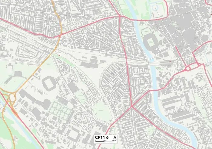 Framed Print : Cardiff CF11 6 Print Map Sector Framed Print : Cardiff CF11 6 Print Map Sector