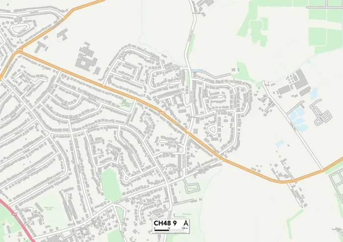 Framed Print : Wirral CH48 9 Postcode Sector Print Map Framed Print : Wirral CH48 9 Postcode Sector Print Map
