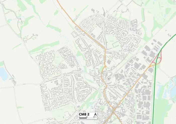 Framed Print : Braintree CM8 2 Print Map Sector Framed Print : Braintree CM8 2 Print Map Sector