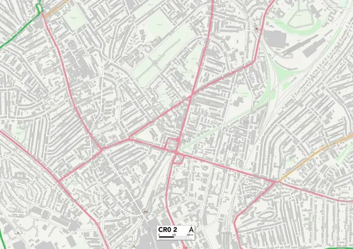 Framed Print : Croydon CR0 2 Print Map Sector Framed Print : Croydon CR0 2 Print Map Sector