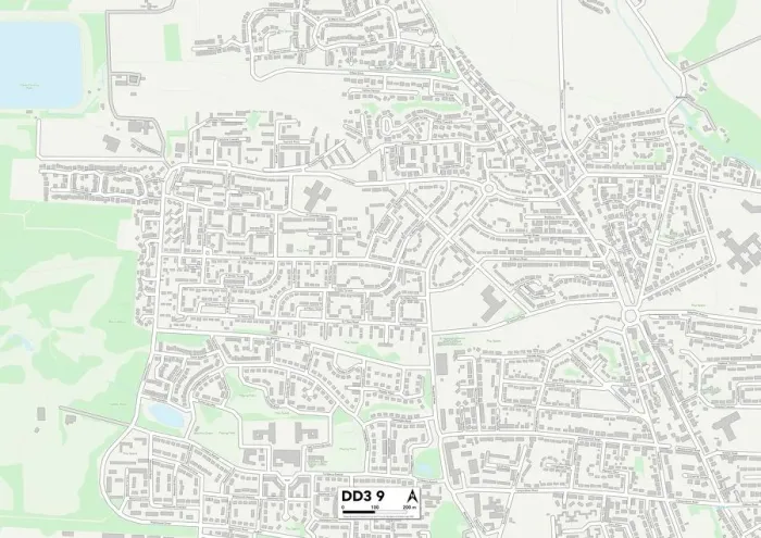 Framed Print : Dundee DD3 9 Print Map Sector