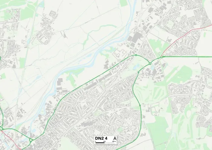 Framed Print : Doncaster DN2 4 Postcode Sector Map Print Framed Print : Doncaster DN2 4 Postcode Sector Map Print
