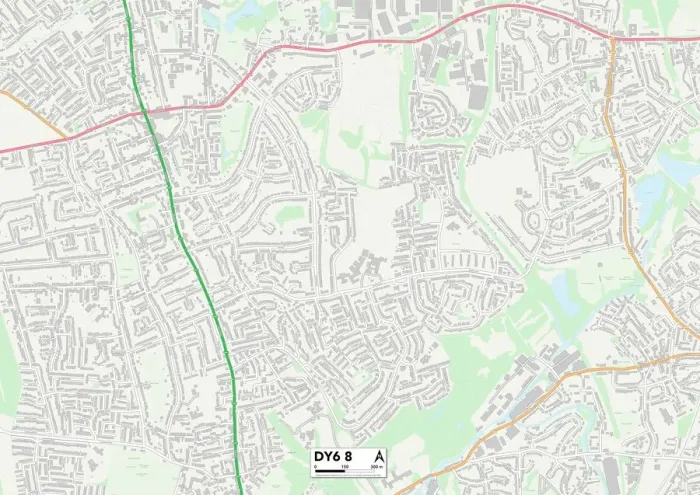 Framed Print : Dudley DY6 8 Postcode Sector Print Map Framed Print : Dudley DY6 8 Postcode Sector Print Map