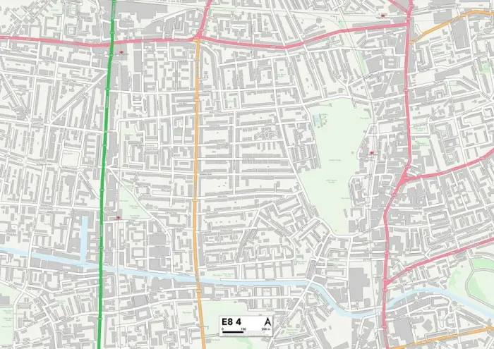 Framed Print : Hackney E8 4 Print Map Postcode Sector Framed Print : Hackney E8 4 Print Map Postcode Sector