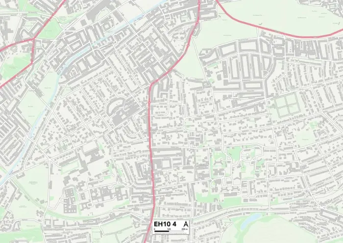 Framed Print : Edinburgh EH10 4 Print Map Sector Framed Print : Edinburgh EH10 4 Print Map Sector