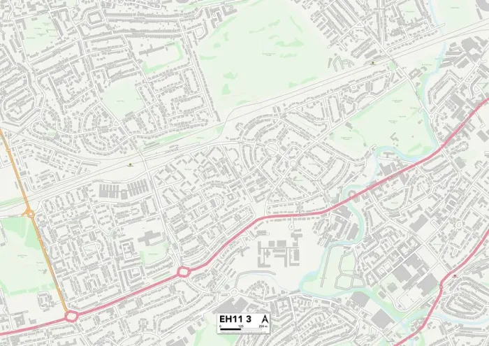 Framed Print : Edinburgh EH11 3 Print Map Sector Framed Print : Edinburgh EH11 3 Print Map Sector