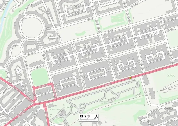 Framed Print : Edinburgh EH2 3 Print Map Sector Framed Print : Edinburgh EH2 3 Print Map Sector