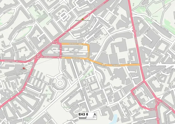 Framed Print : Edinburgh EH3 8 Print Map Sector Guide Framed Print : Edinburgh EH3 8 Print Map Sector Guide