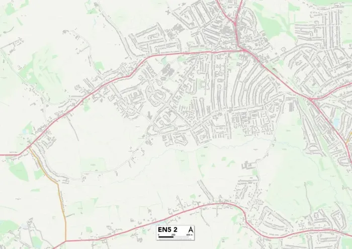 Framed Print : Barnet EN5 2 Postcode Sector Print Map Framed Print : Barnet EN5 2 Postcode Sector Print Map
