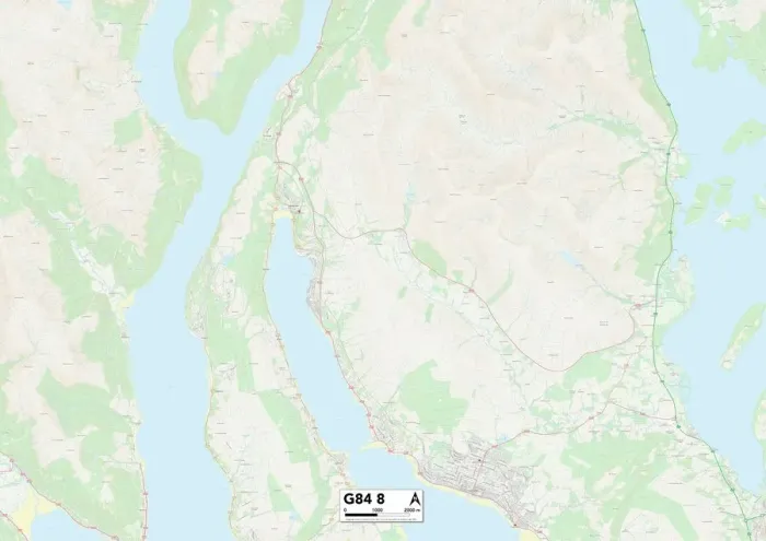 Framed Print : Argyll and Bute G84 8 Print Map Sector Framed Print : Argyll and Bute G84 8 Print Map Sector