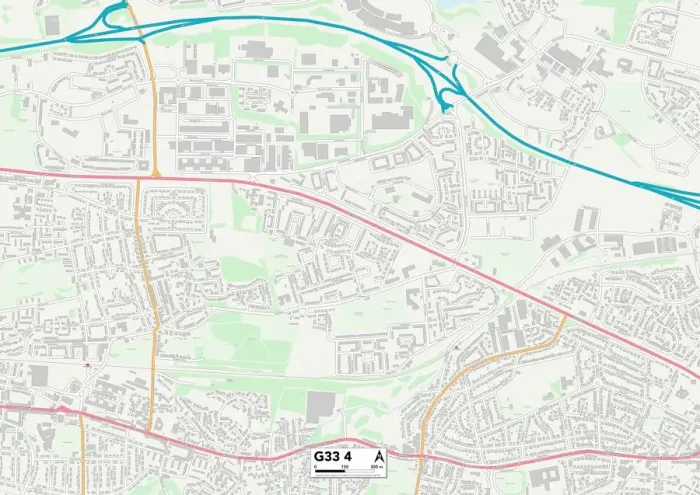 Framed Print : Glasgow G33 4 Print Map Sector