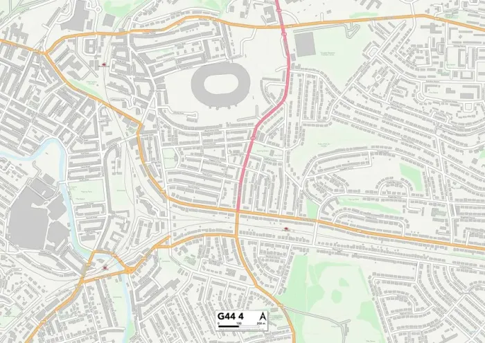 Framed Print : Glasgow G44 4 Print Map Sector Framed Print : Glasgow G44 4 Print Map Sector