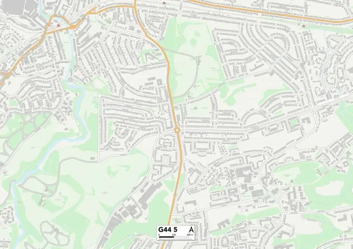 Framed Print : Glasgow G44 5 Print Map Sector Framed Print : Glasgow G44 5 Print Map Sector