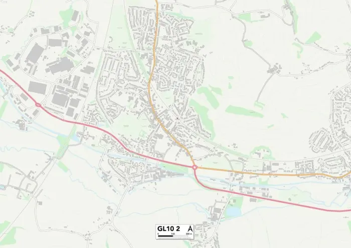 Framed Print : Stroud GL10 2 Print Map Sector