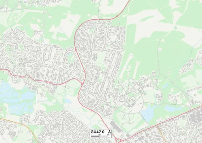 Framed Print : GU47 0 Print Map of Bracknell Forest Area Framed Print : GU47 0 Print Map of Bracknell Forest Area