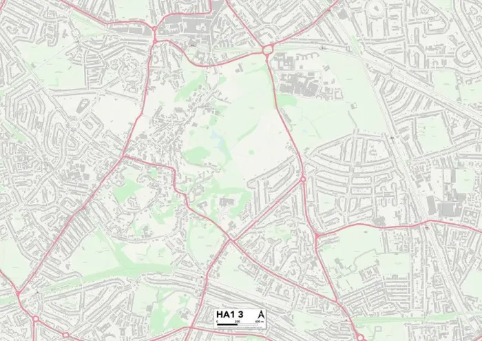 Framed Print : Harrow HA1 3 Print Map Postcode Sector Framed Print : Harrow HA1 3 Print Map Postcode Sector