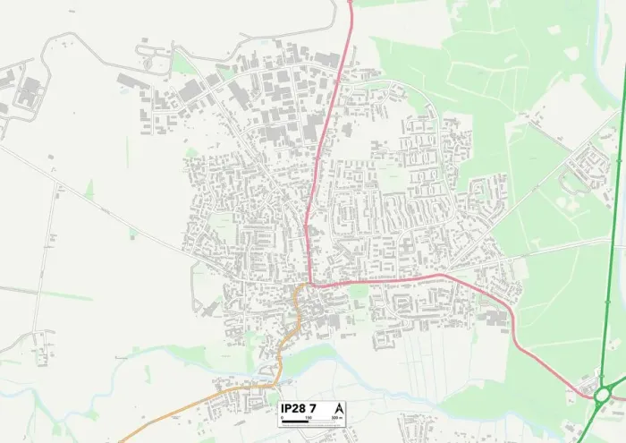 Framed Print : Forest Heath IP28 7 Print Map Framed Print : Forest Heath IP28 7 Print Map