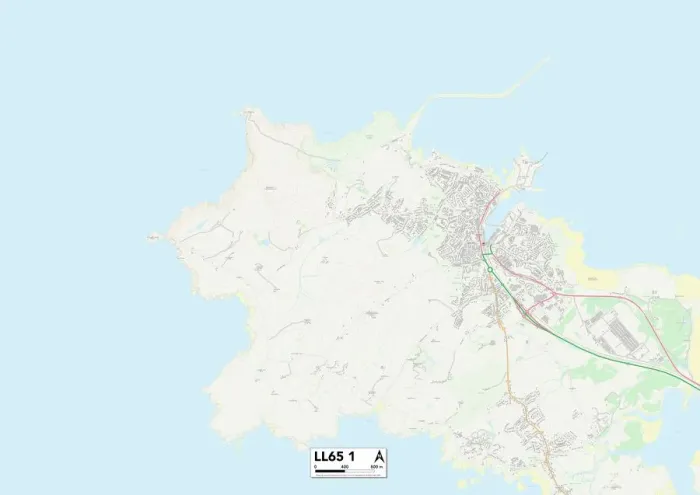Framed Print : Anglesey LL65 1 Print Map Sector Framed Print : Anglesey LL65 1 Print Map Sector