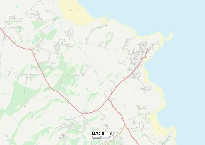 Framed Print : Anglesey LL72 8 Print Map Sector Framed Print : Anglesey LL72 8 Print Map Sector