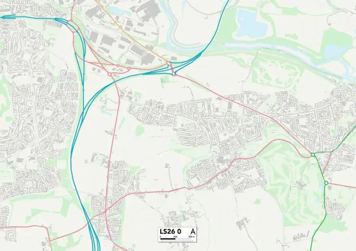Framed Print : Leeds LS26 0 Postcode Sector Print Map Framed Print : Leeds LS26 0 Postcode Sector Print Map