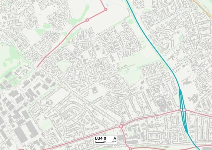 Framed Print : Luton LU4 0 Print Map Sector Framed Print : Luton LU4 0 Print Map Sector